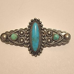 Sterling silver turquoise Native American bar pin brooch